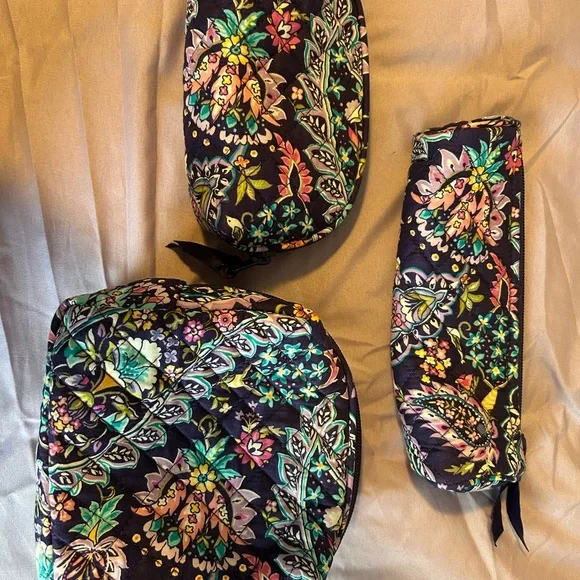 Vera Bradley Quilted Cosmetic Bags French Paisley Pattern - Picture 2 of 5